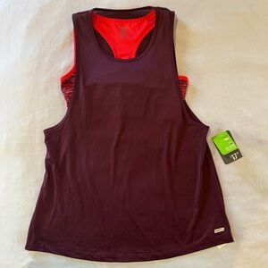 Athletic Works Tank Top Purple and Orange Yoga Cut Out Style Women's